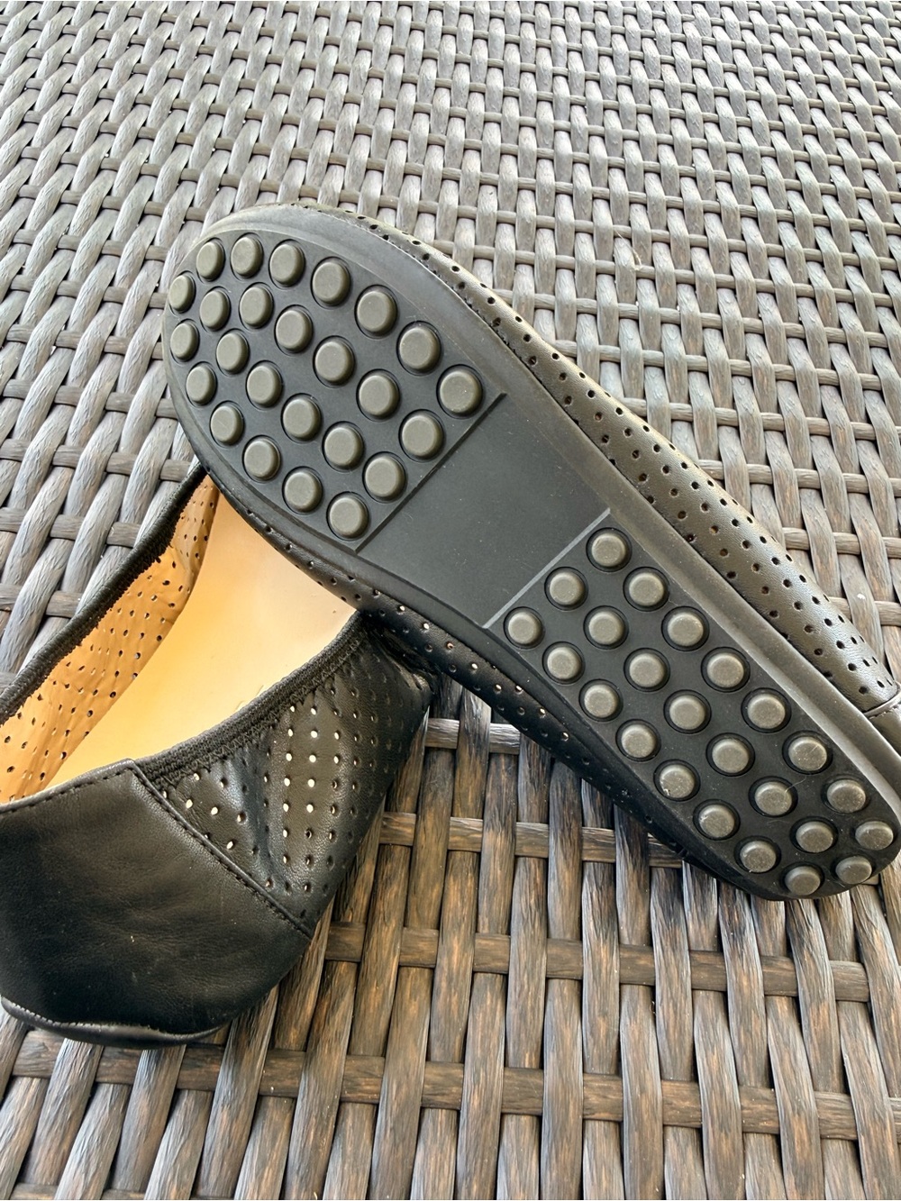 Adam Tucker Black Perforated Ballet Flats - Picture 6 of 15